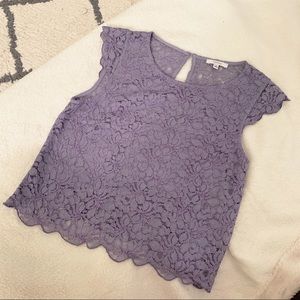 Talula (Aritzia) Lace Portobello top in lavender